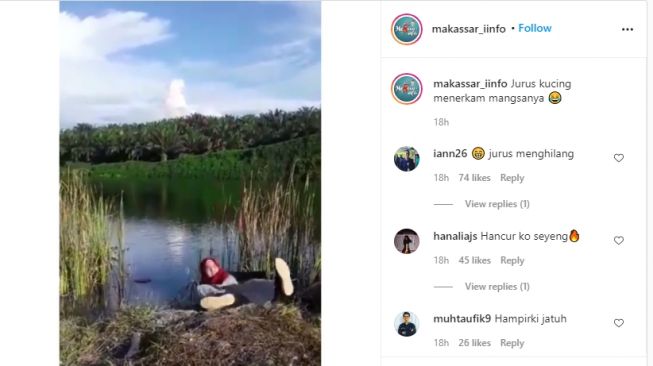 Berniat Unjuk Jurus Cakar Macan di TikTok, Gadis Ini Malah Kecebur Danau