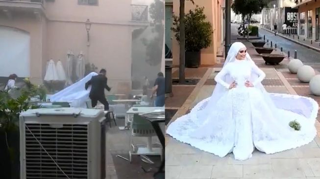 Ledakan Dahsyat Lebanon Luluh Lantakkan Pemotretan Prewedding