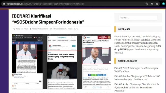 CEK FAKTA: Benarkah Ini Himbauan Dokter Bernard Mahfoudz?