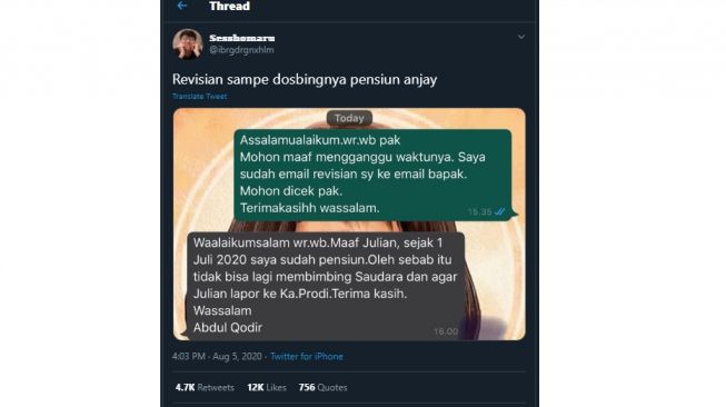 Kelamaan Garap Skripsi, Mahasiswa Ini Tak Tahu Dosennya Sudah Pensiun