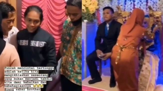 Viral Cowok Datang ke Pernikahan Mantan, Warganet: Kasihan Suaminya