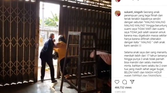 Viral! Anak Tega Teriaki Ayah Kandung Maling Gegara Jatah Warisan