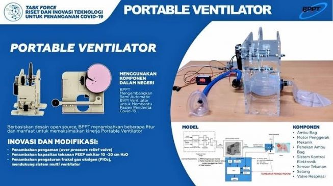 Portable ventilator. [Dok. Kemenristekdikti]