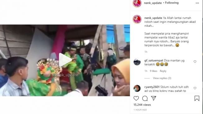 Dihadiri Banyak Orang Saat Akan Akad, Lantai Rumah Pengantin Ini Ambrol