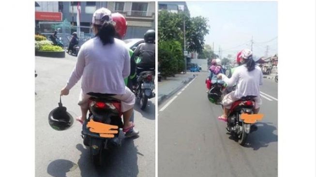 Viral Helm Ojol Ditenteng Layaknya Bangkai, Warganet: Mungkin Bau