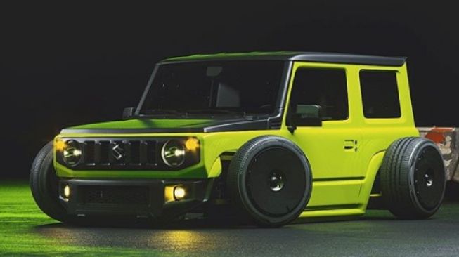 Suzuki Jimny dengan ban yang menyembul keluar (Instagram)