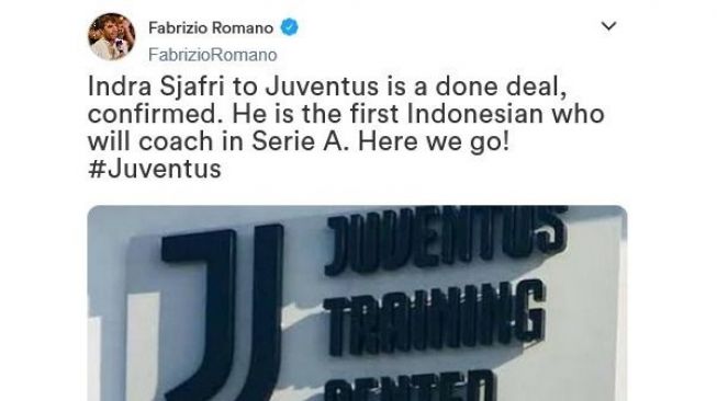 CEK FAKTA: Benarkah Indra Sjafri Jadi Pelatih Baru Juventus?