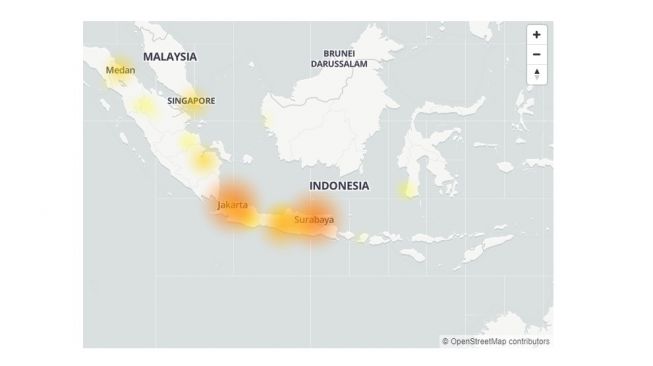 Kondisi Telkom Down. [Down Detector]