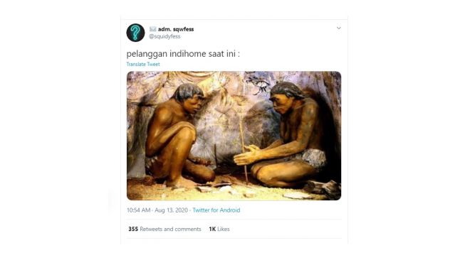 Meme Indihome down. [Twitter]