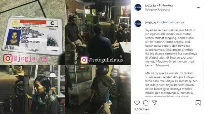 Alami Kecelakaan, Wanita Kulon Progo Ini Linglung Sampai Bolak-balik Amplaz