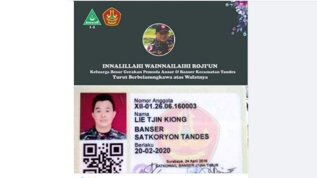 Ahmad Subkhi, Anggota Banser Keturunan Tionghoa Tutup Usia