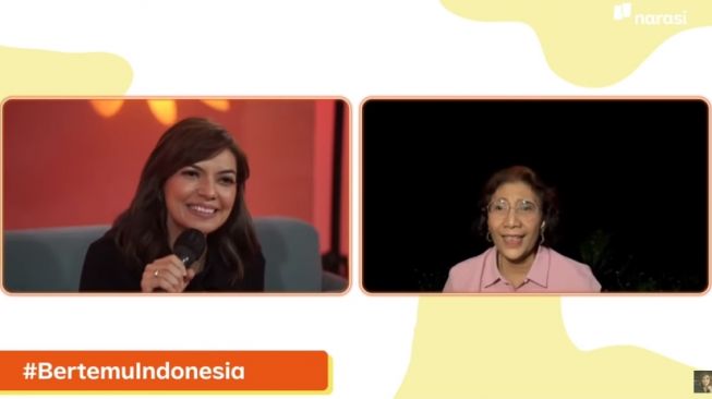 Najwa Shihab dan Susi Pudjiastuti. (Youtube/Najwa Shihab)