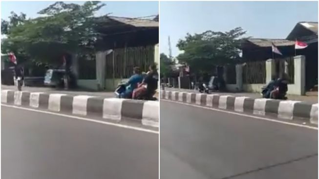 Tanpa Helm dan Nekat Lawan Arah, Aksi Emak-Emak Pemotor Ini Bikin Heran