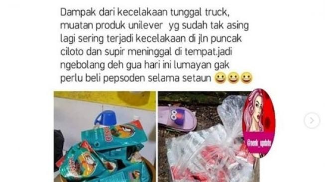 Warga Pamer Jarah Barang di Truk yang Alami Kecelakaan Maut, Publik Geram