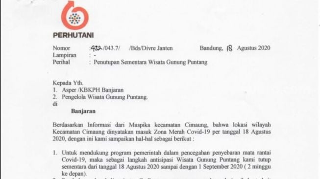 Gunung Puntang, Kecamatan Cimaung, Kabupaten Bandung ditutup sementara. (ist)