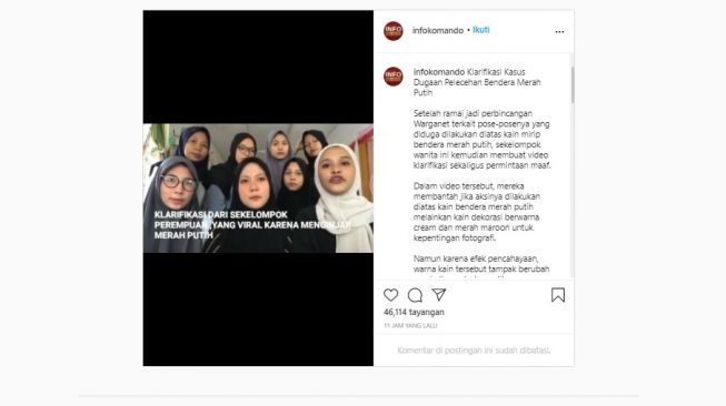 Klarifikasi Para Wanita yang Dikabarkan Injak Bendera Merah Putih (Instagram)