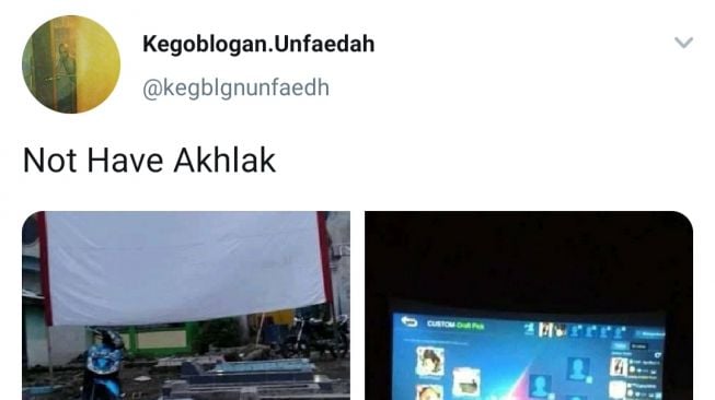 Unggahan Mabar di Kuburan viral dan mendapat sorotan warganet. (Tangkapan layar akun twitter @kegblgnunfaedh 