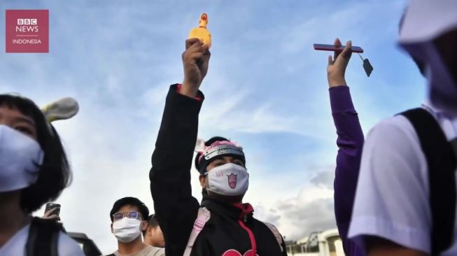 Demonstrasi di Thailand. (BBC Indonesia)