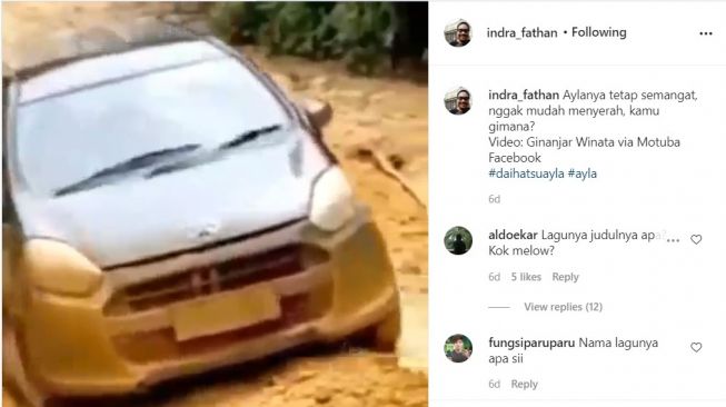 Daihatsu Ayla diajak trabasan di jalan lumpur (Instagram)