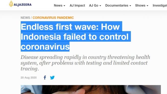 Media Asing: Tertinggal dari Negara Lain, Indonesia Gagal Tangani Covid-19