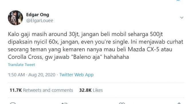 Curhat wraganet saat ditanyai cicilan mobil mewah (Twitter)