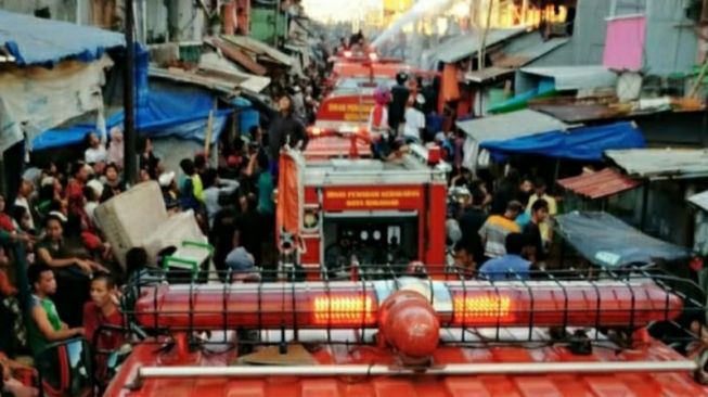 Kebakaran maut berkobar di Kota Makassar, Sulawesi Selatan. (Antara)