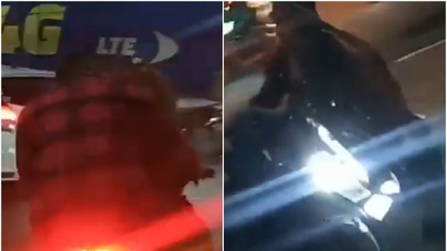 Viral, Pemotor Ini Keasyikan Bercumbu di Jalan, Endingnya Memalukan