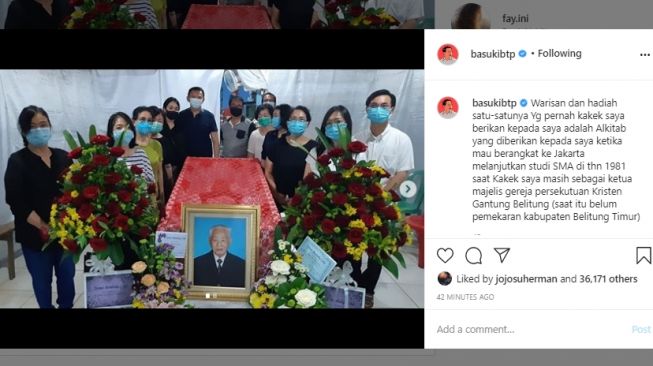 Ahok Dirundung Duka, Kakek Meninggal Dunia Tinggalkan Warisan Berkesan