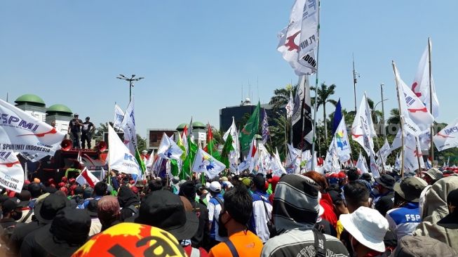 KSPI Demo Tolak UU Ciptaker di DPR, Polisi Siapkan 2.295 Personel Gabungan