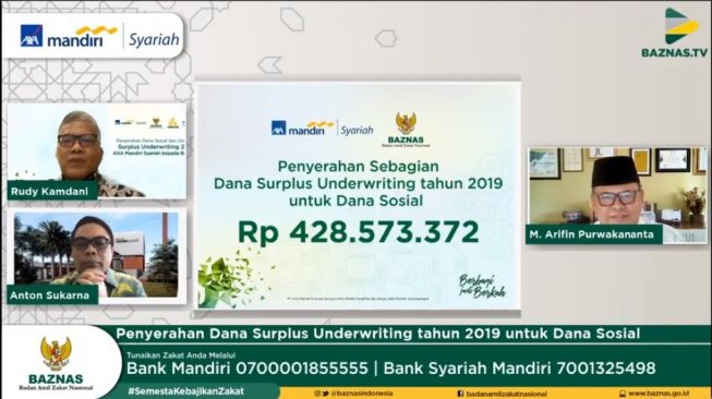 AXA Mandiri Salurkan Dana Surplus melalui Baznas untuk Bantu Masyarakat