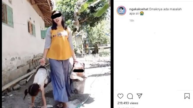 Demi Konten Video, Emak Gotong Bocah Pakai Ember Malah Berujung Tragis