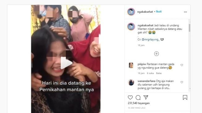 Haru, Wanita Nangis di Nikahan Mantan, 'Sudah Tahu Sakit Kok Tetap Datang?'