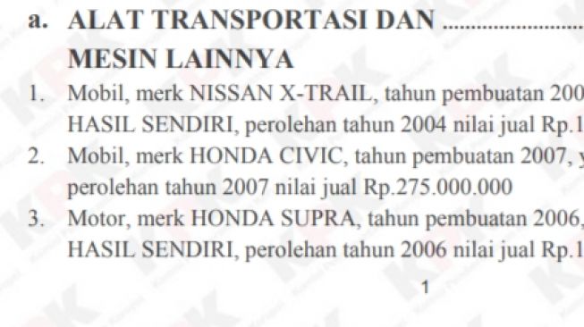 LHKPN Jaksa Pinangki 2008. (KPK)