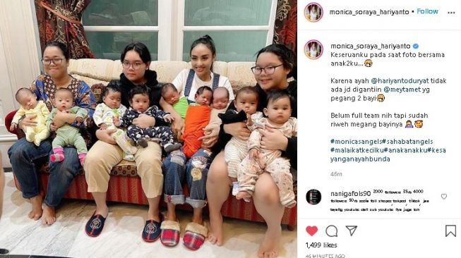 Monica Soraya adopsi 9 anak. (Instagram/@monica_soraya_hariyanto)