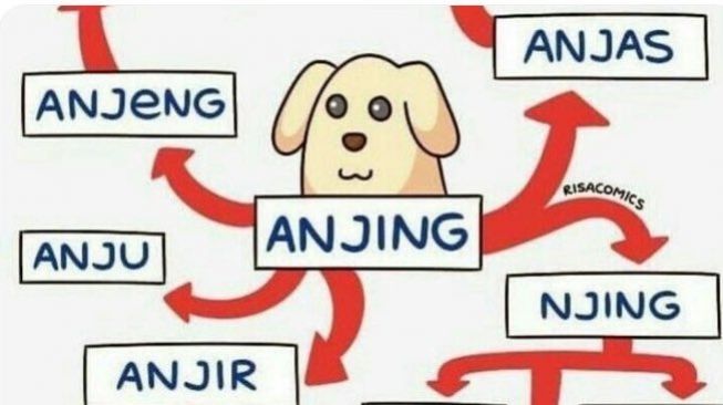 Bahasa gaul Anjay yang artinya anjing dinilai tak layak digunakan lantaran merendahkan orang. (Twitter)