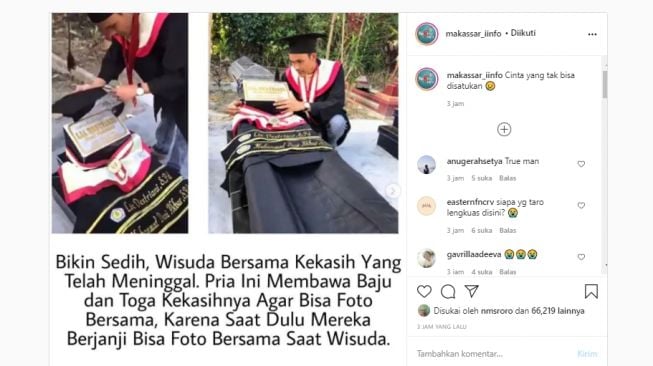 Bikin Haru, Lelaki ini Bawakan Toga Untuk Kekasihnya yang Sudah Meninggal