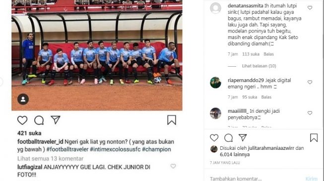 Postingan tentang Lutfi Agizal ]Instagram/@nenk_update]