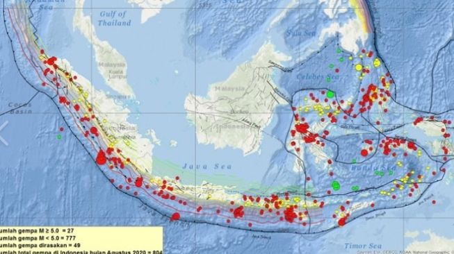 Jumlah Gempa Tektonik Naik Drastis Jadi 804 Kali selama Agustus