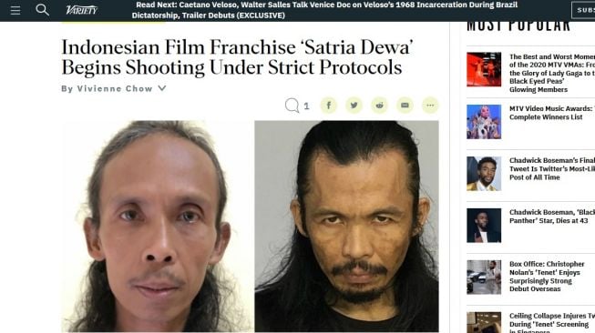 Film Satria Dewa Gatotkaca diberitakan media asing, Variety.