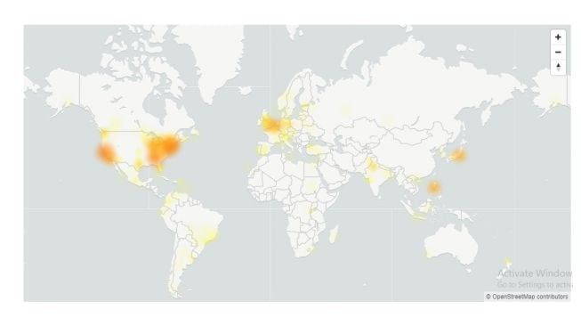 Lokasi Twitter bermasalah. [Down Detector]