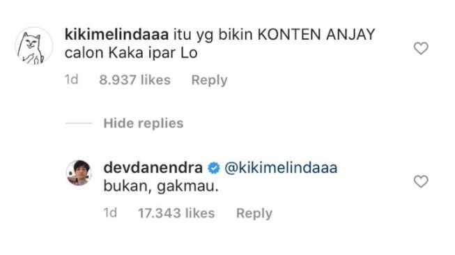 Unggahan Devano Danendra [Instagram/@devdanendra]