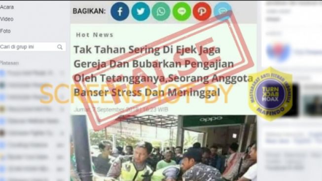 CEK FAKTA: Benarkah Anggota Banser Stres karena Sering Diejek Jaga Gereja?