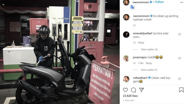 Naomi Zaskia saat ini bensin bikin salah fokus (Instagram)