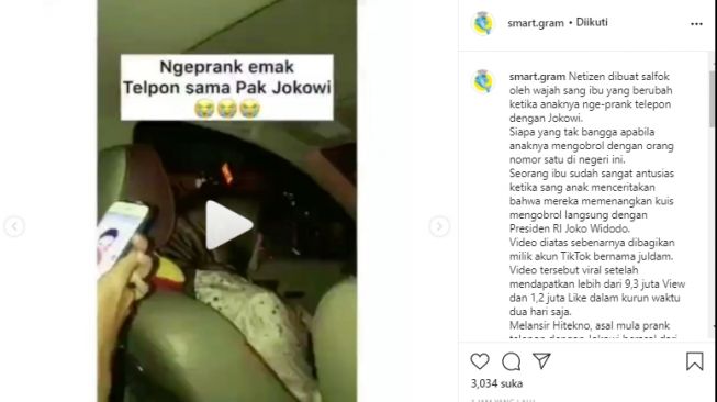 Viral! Gak Ada Akhlak, Anak Nge-prank Emak Ngaku Ditelepon Jokowi