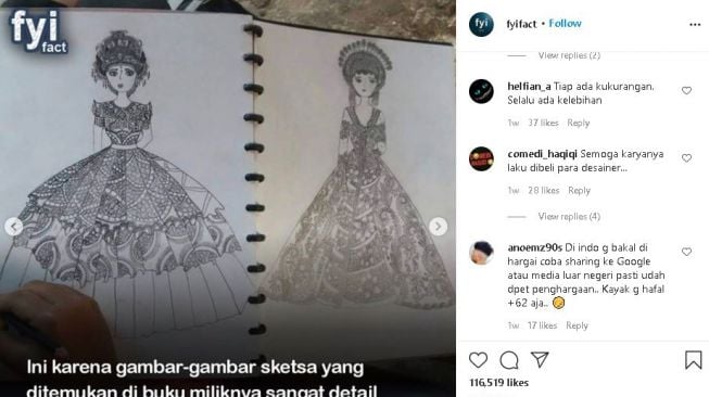 Windi Setyoningsih, gadis asal Pekalongan yang mampu membuat desain pakaian kelas dunia. (Instagram/@fyifact)