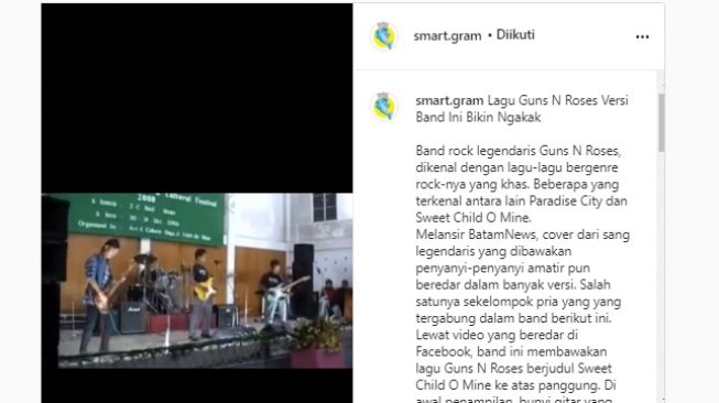 Video Band Bawakan Lagu Sweet Child O' Mine Viral, Publik: Penting Yakin!