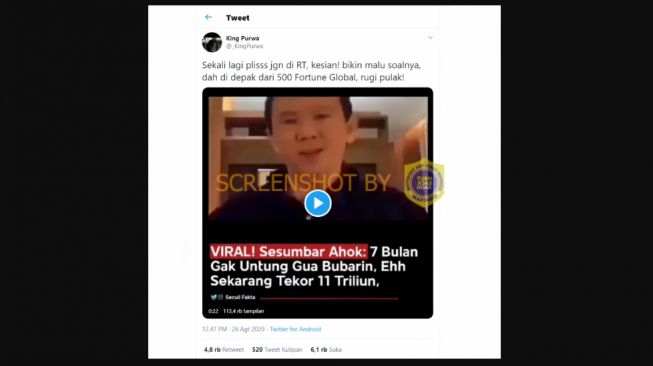 CEK FAKTA: Benarkah Ahok akan Bubarkan Pertamina jika 7 Bulan Tidak Untung?