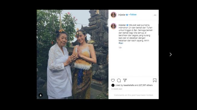 Melukat Izin Tinggal di Bali, Aura Jessica Iskandar Jadi Sorotan Netizen. (Instagram/@inijedar)