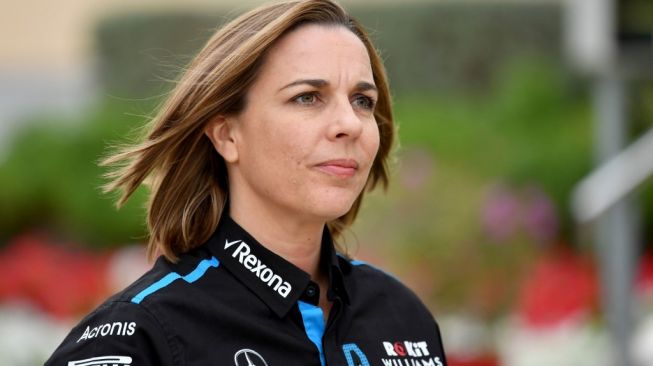 Calire Williams, Deputy Principial Williams Racing F1 Team hadir di Sirkuit Sakhir, Bahrain, 2019 [AFP/Andrej Isakovij].