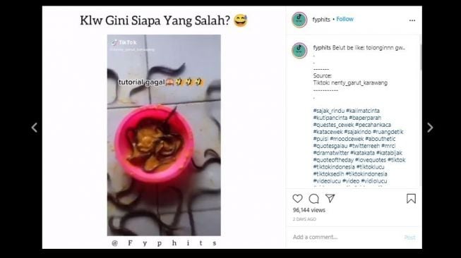 Orang Ini Nekat Masak Belut Hidup-hidup, Endingnya Malah Jadi Adegan Horor. (Instagram/@fyphits)